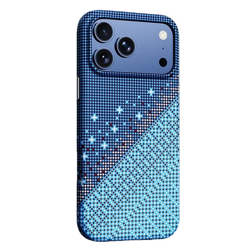 For iPhone 18 Pro / 17 Pro Asterism Pattern TPU Magnetic Phone Case - Blue - EDA009699601C