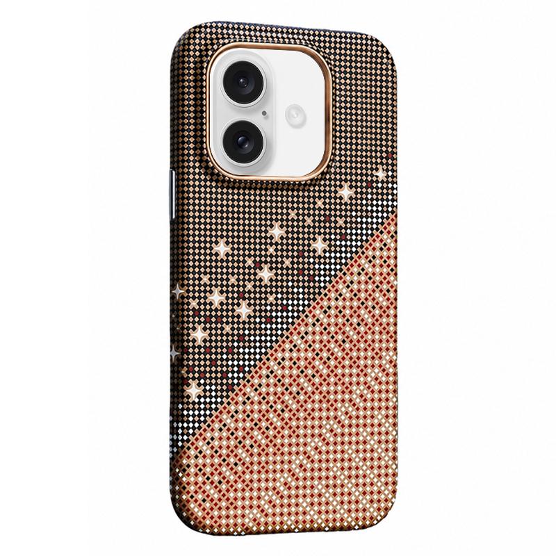 For iPhone 17 Asterism Pattern TPU Magnetic Phone Case - Orange - EDA009699602A