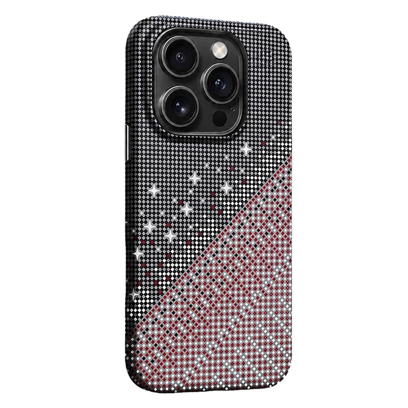 For iPhone 16 Pro Max Asterism Pattern TPU Magnetic Phone Case - Black - EDA009699604B
