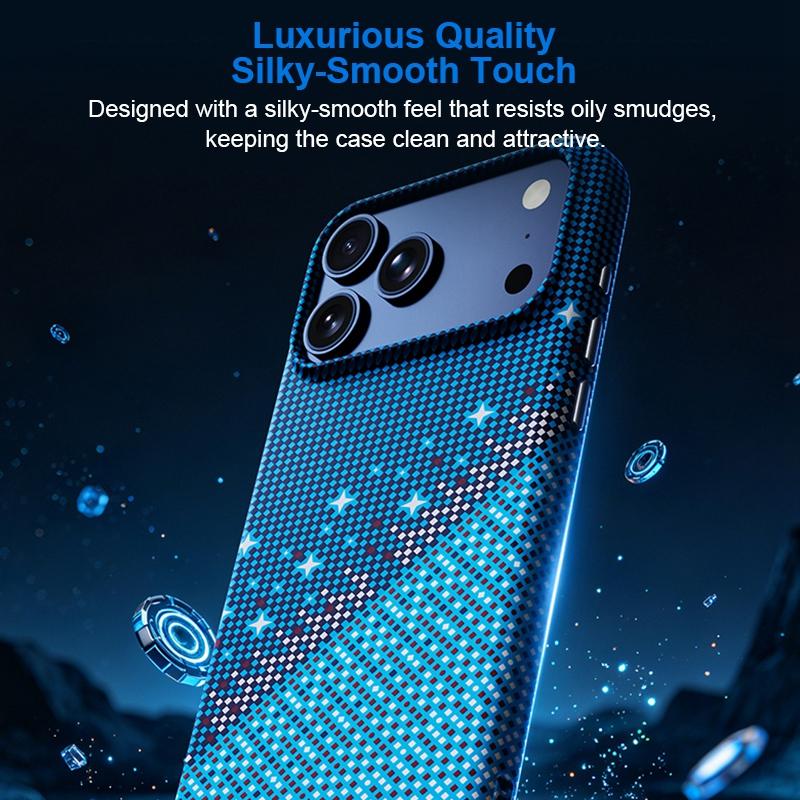 For iPhone 18 Pro / 17 Pro Asterism Pattern TPU Magnetic Phone Case - Orange - EDA009699601A