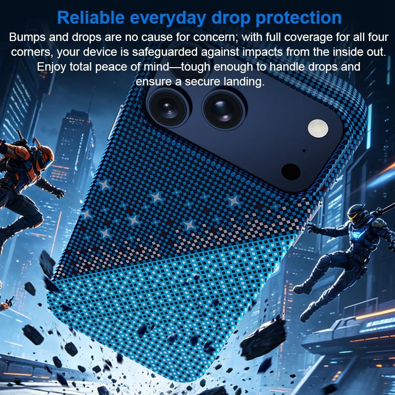 For iPhone 18 Pro / 17 Pro Asterism Pattern TPU Magnetic Phone Case - Orange - EDA009699601A