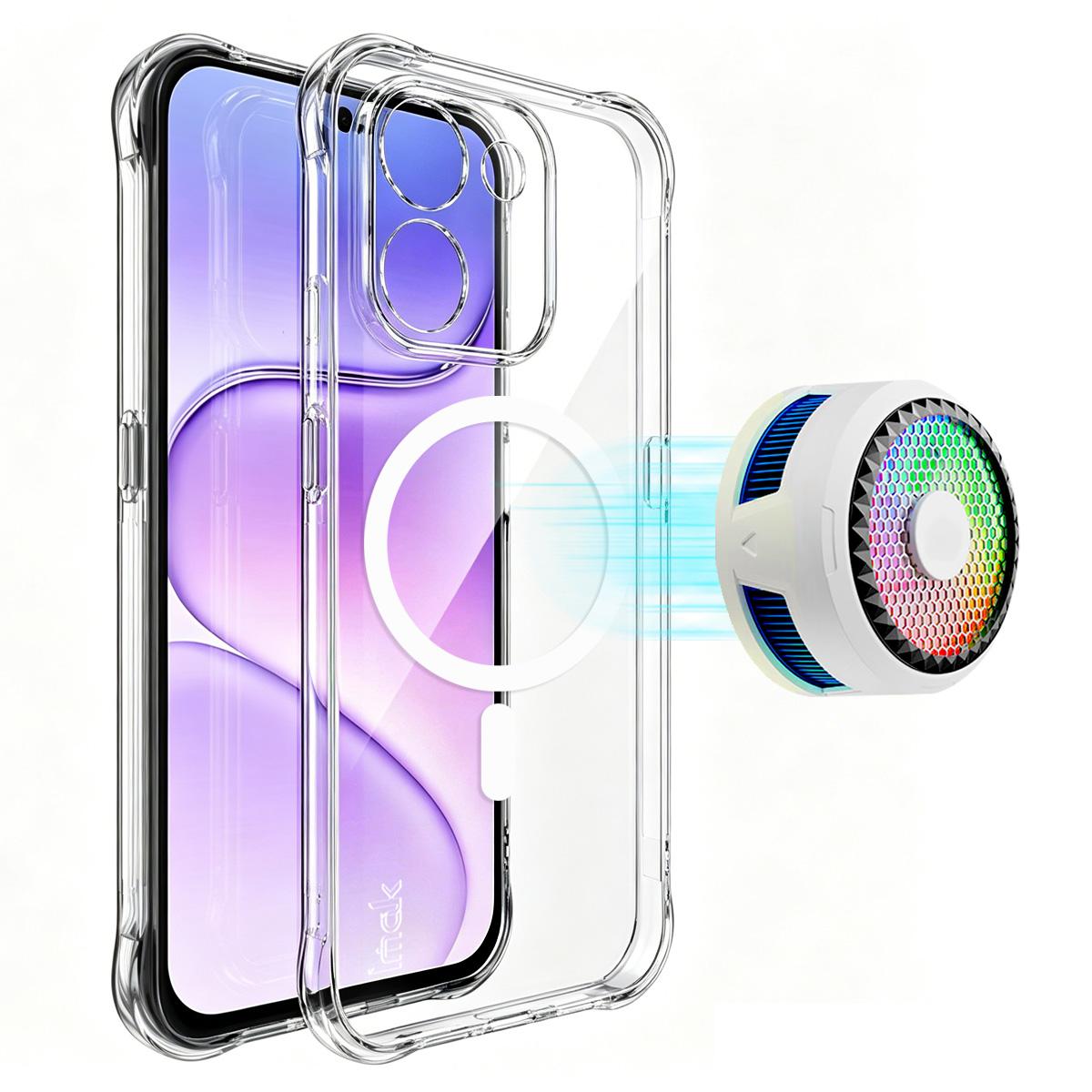 For Honor 600 Smart 5G / X7e Plus 4G / 5G imak Magnetic Shockproof Airbag TPU Phone Case - Transparent - EDA009699802A