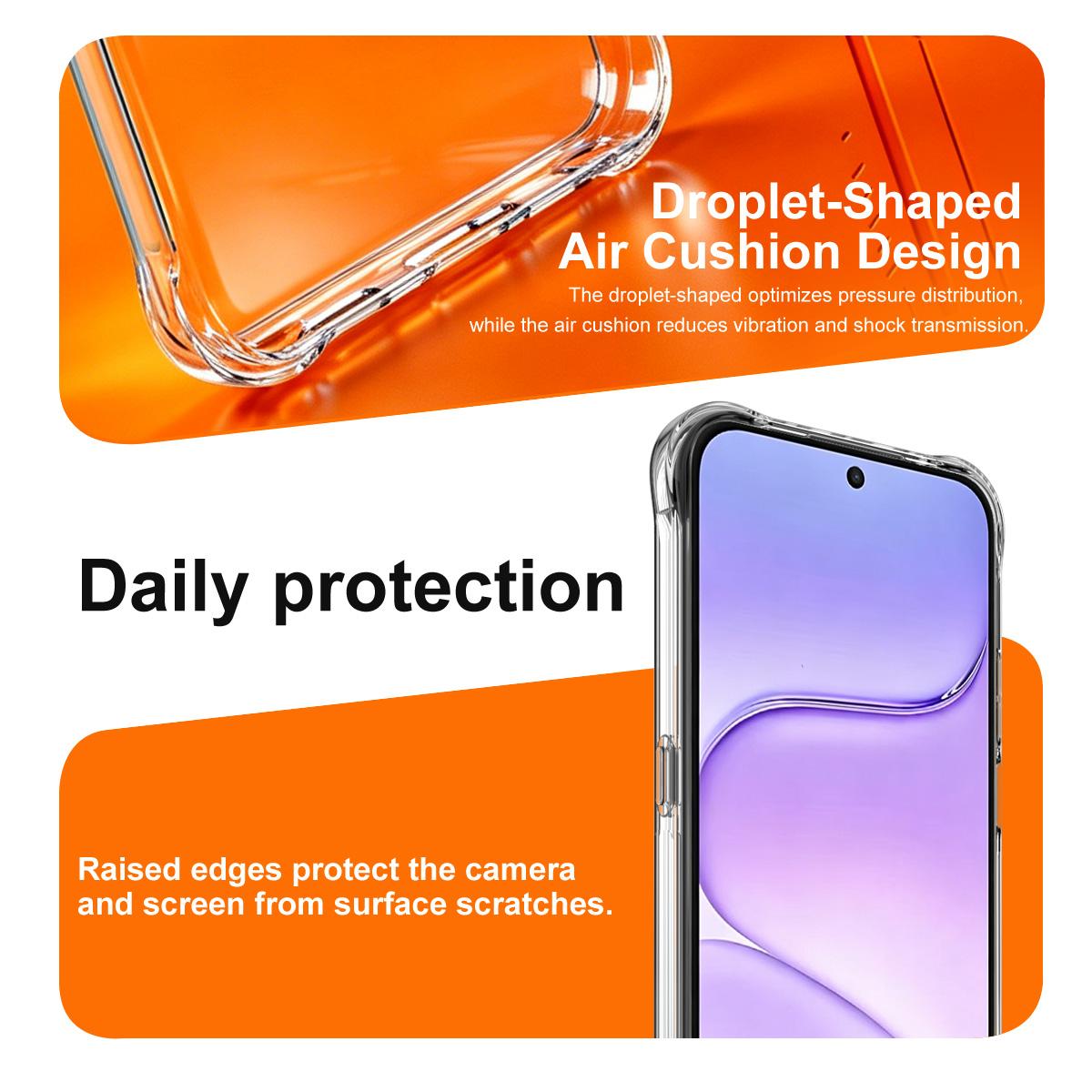 For Honor 600 Smart 5G / X7e Plus 4G / 5G imak Magnetic Shockproof Airbag TPU Phone Case - Transparent - EDA009699802A