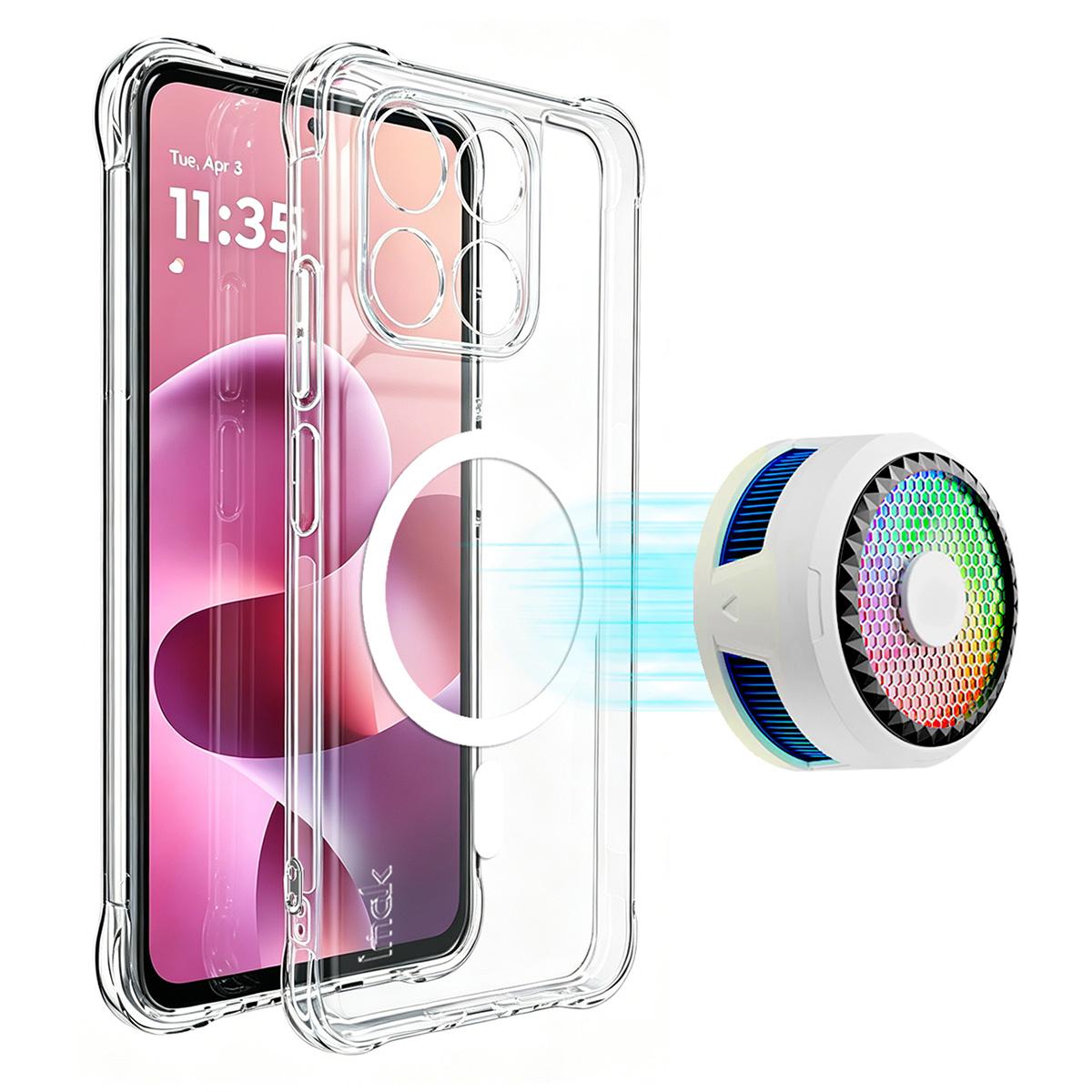 For Motorola Moto G37 Power 5G imak Magnetic Shockproof Airbag TPU Phone Case - Transparent - EDA009699903A