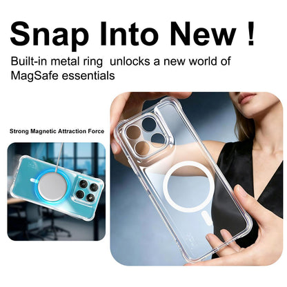 For Motorola Moto G37 Power 5G imak Magnetic Shockproof Airbag TPU Phone Case - Transparent - EDA009699903A