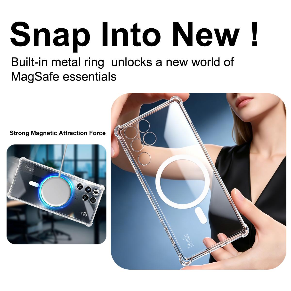 For ZTE nubia RedMagic 11 Pro / 11 Pro+ imak Magnetic Shockproof Airbag TPU Phone Case - Transparent - EDA009700001A