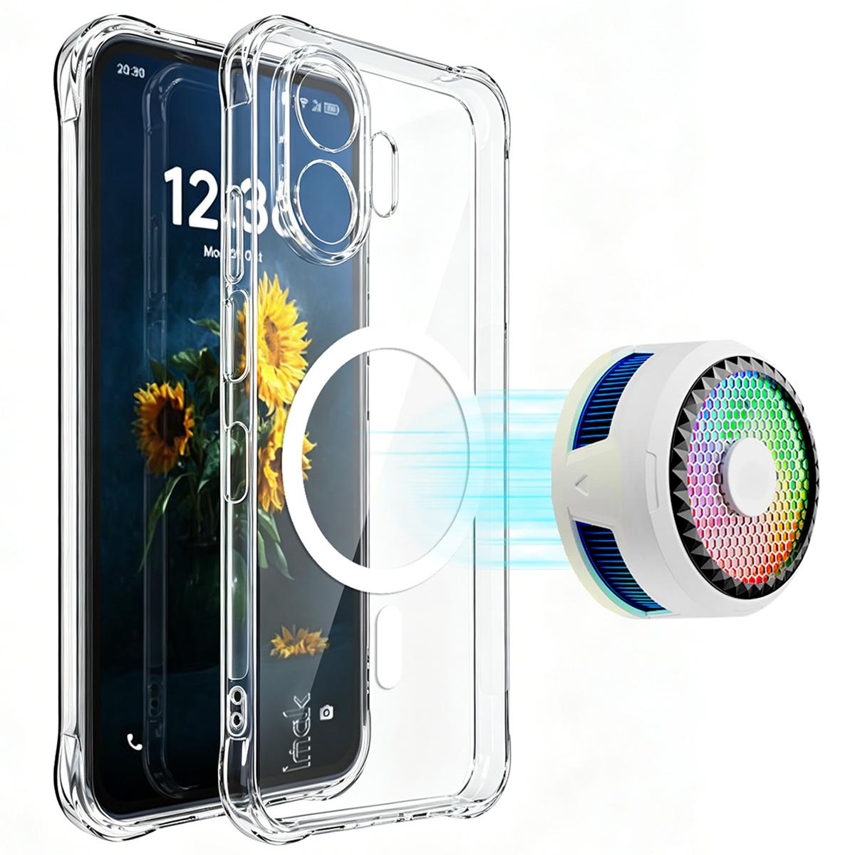 For TCL NxtPaper 70 Pro 5G imak Magnetic Shockproof Airbag TPU Phone Case - Transparent - EDA009700201A