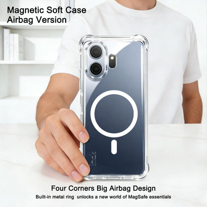 For TCL NxtPaper 70 Pro 5G imak Magnetic Shockproof Airbag TPU Phone Case - Transparent - EDA009700201A