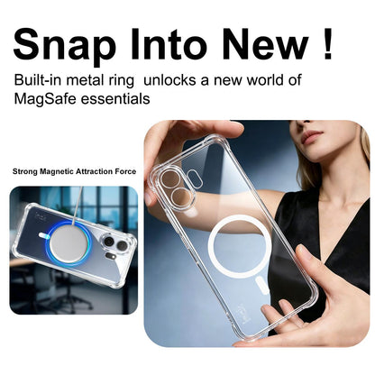 For TCL NxtPaper 70 Pro 5G imak Magnetic Shockproof Airbag TPU Phone Case - Transparent - EDA009700201A