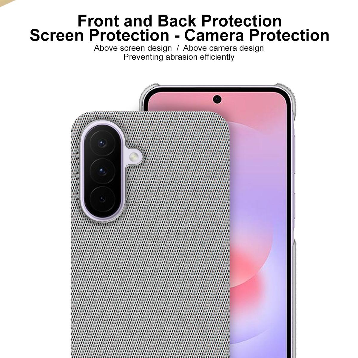 For Galaxy A27 5G imak Ruiyi Series Cloth Texture PU + PC Phone Case - Black - EDA009700301A