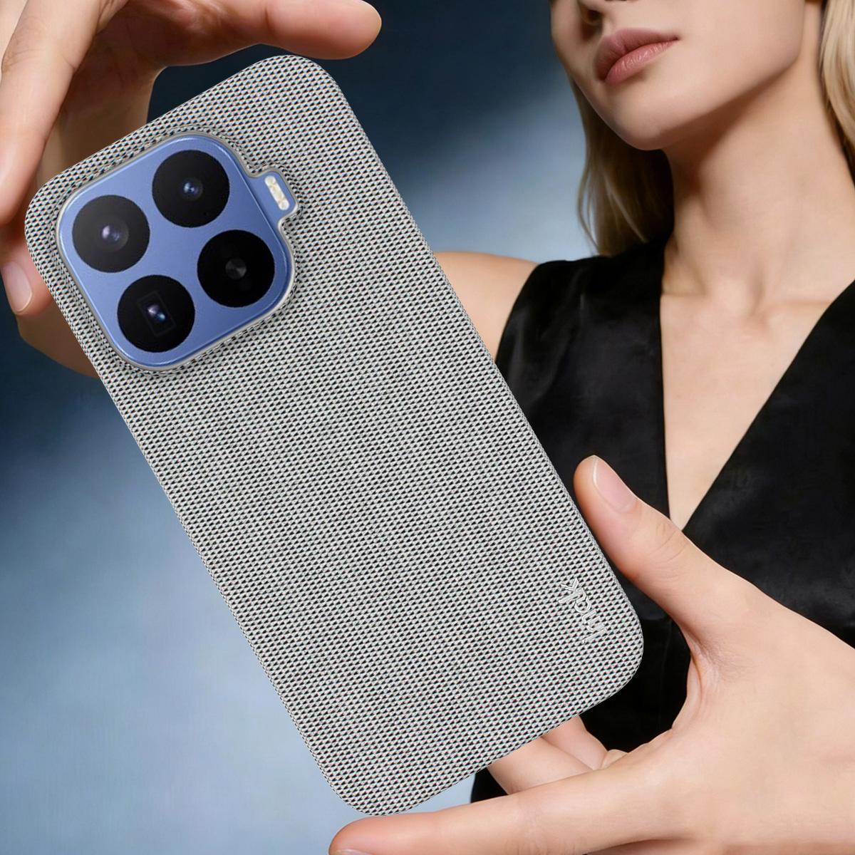 For Xiaomi 17T 5G imak Ruiyi Series Cloth Texture PU + PC Phone Case - Light Grey - EDA009700503B