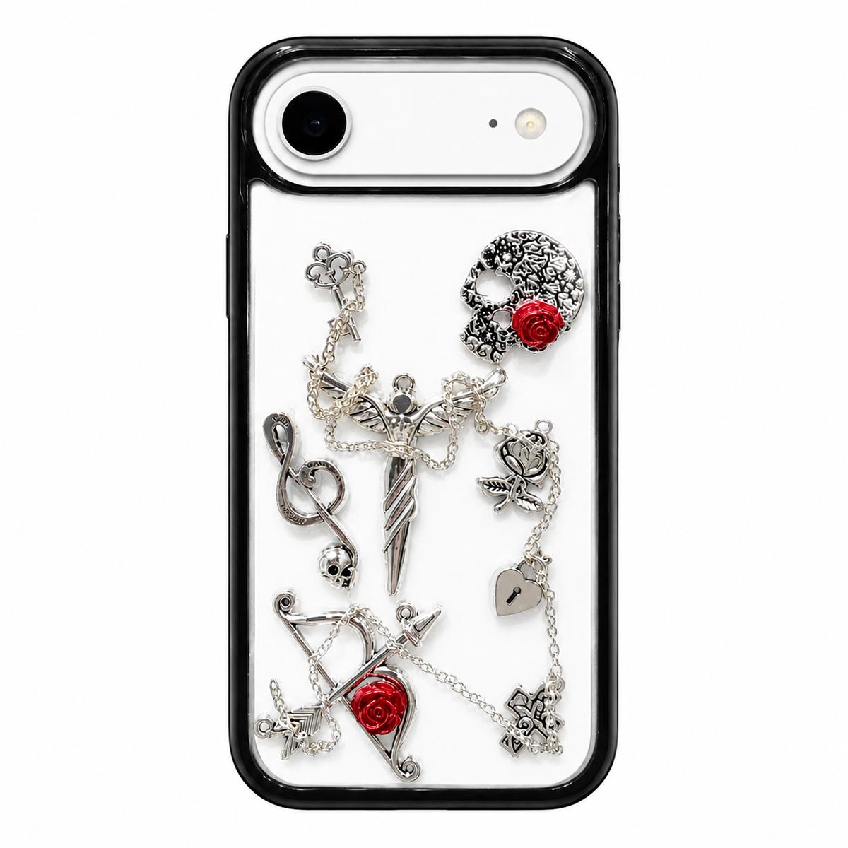 For iPhone Air Skull Rose Pattern Shockproof PC Phone Case - Default - EDA009700604