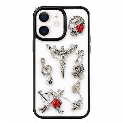 For iPhone 11 Skull Rose Pattern Shockproof PC Phone Case - Default - EDA009700623