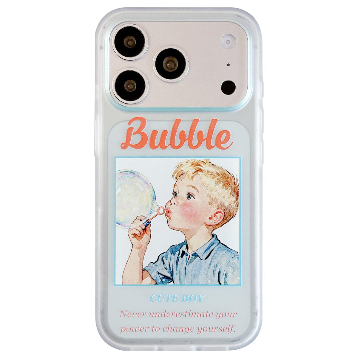 For iPhone 17 Pro Bubble Cute Couple Pic TPU Phone Case - Boy - EDA009701202B