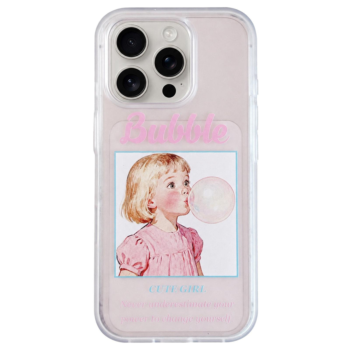 For iPhone 15 Pro Max Bubble Cute Couple Pic TPU Phone Case - Girl - EDA009701207A