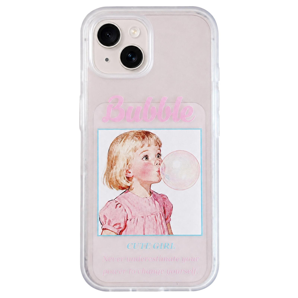 For iPhone 15 Bubble Cute Couple Pic TPU Phone Case - Girl - EDA009701209A