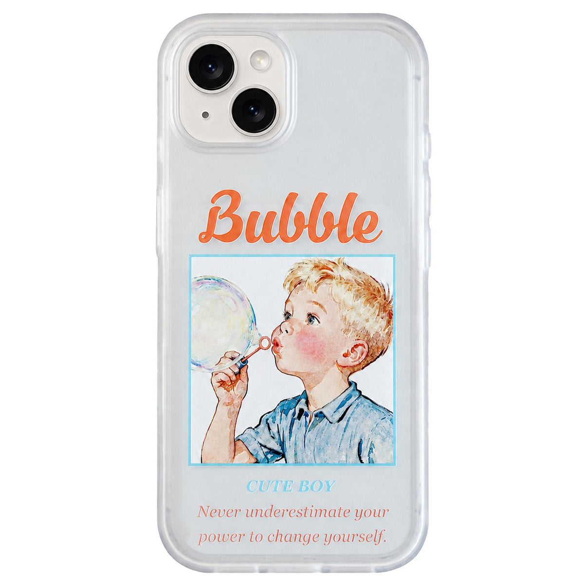 For iPhone 15 Bubble Cute Couple Pic TPU Phone Case - Boy - EDA009701209B