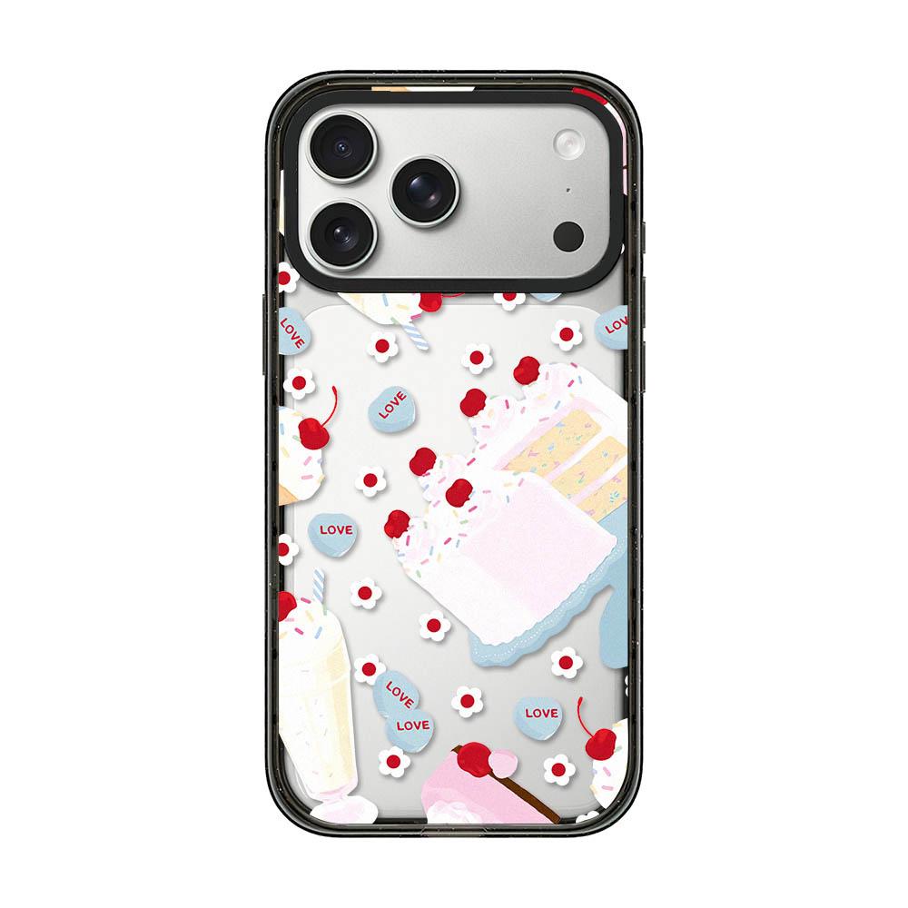For iPhone 17 Pro Max Cream Cake Pattern Acrylic TPU Phone Case - Cherry Cake - EDA009701401B