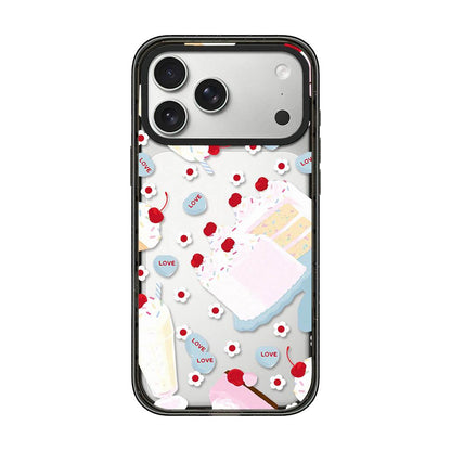 For iPhone 17 Pro Max Cream Cake Pattern Acrylic TPU Phone Case - Cherry Cake - EDA009701401B