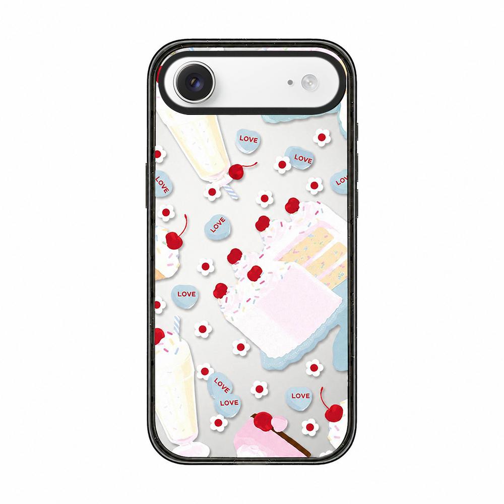 For iPhone Air Cream Cake Pattern Acrylic TPU Phone Case - Cherry Cake - EDA009701404B