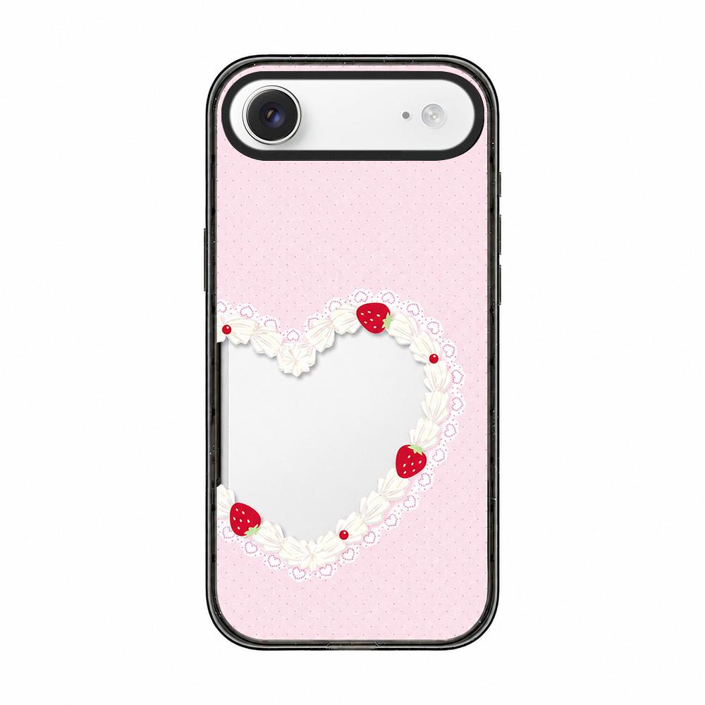 For iPhone Air Cream Cake Pattern Acrylic TPU Phone Case - Strawberry Cream Heart - EDA009701404C