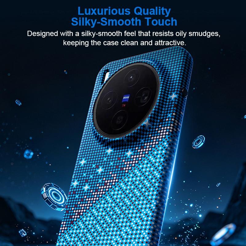 For vivo X300 Asterism Pattern TPU Magnetic Phone Case - Blue - EDA009701501C