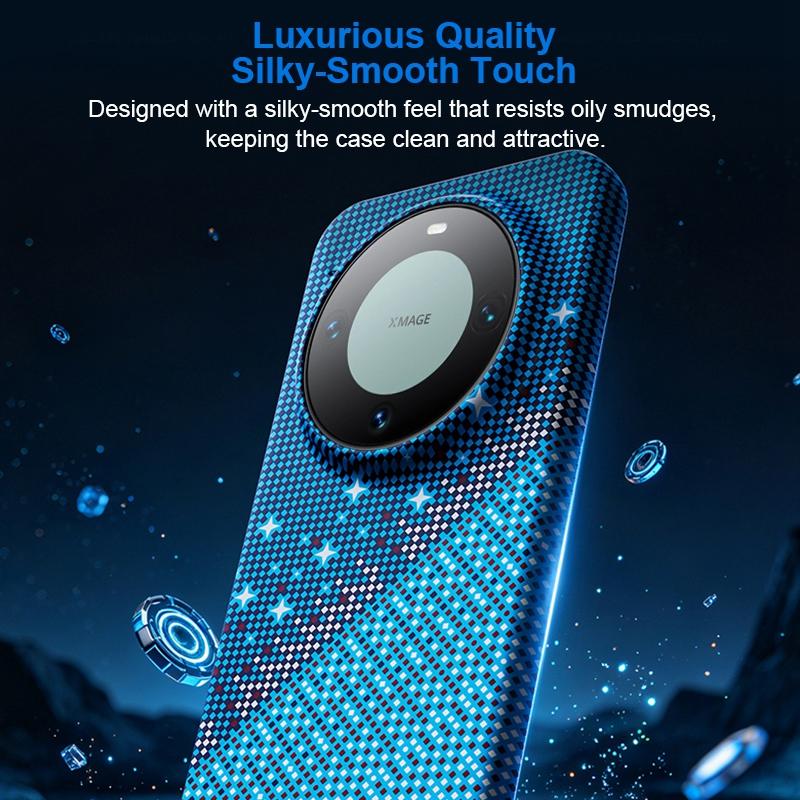 For Huawei Mate 60 Pro / 60 Pro+ Asterism Pattern TPU Magnetic Phone Case - Orange - EDA009702502A