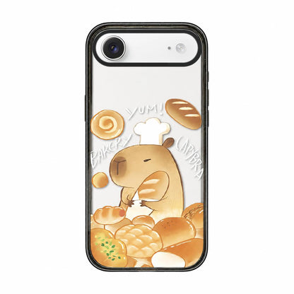 For iPhone Air Cute Capybara Cartoon Print Acrylic TPU Phone Case - Baking Bread Capybara - EDA009702704C
