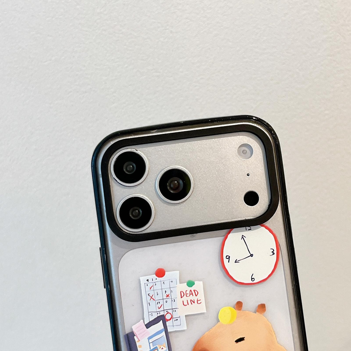 For iPhone 12 Cute Capybara Cartoon Print Acrylic TPU Phone Case - Office Capybara - EDA009702720B