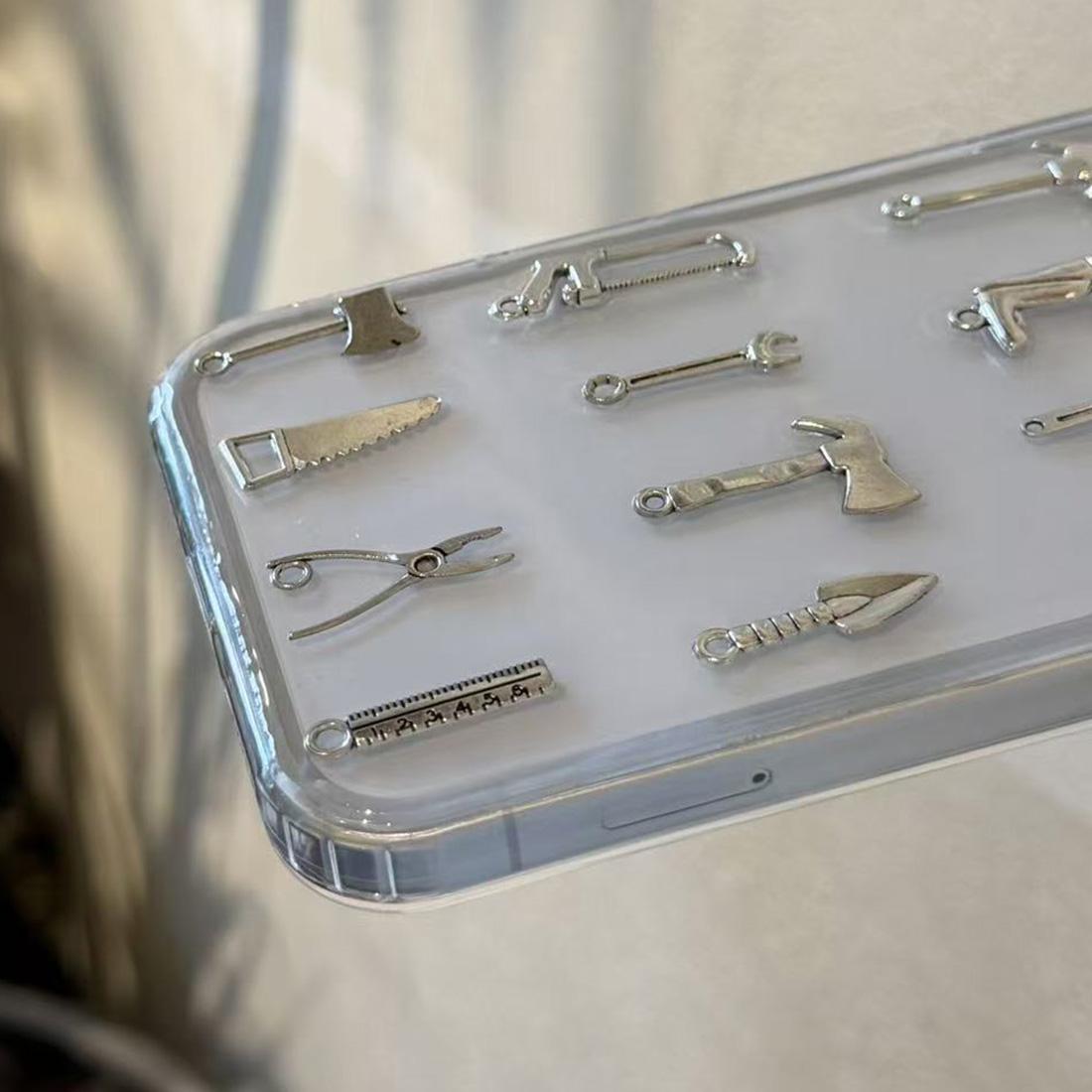 For iPhone Air 3D Metal Tools Acrylic Phone Case - Transparent - EDA009703304A