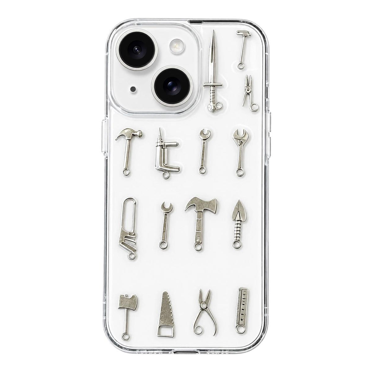 For iPhone 13 3D Metal Tools Acrylic Phone Case - Transparent - EDA009703319A