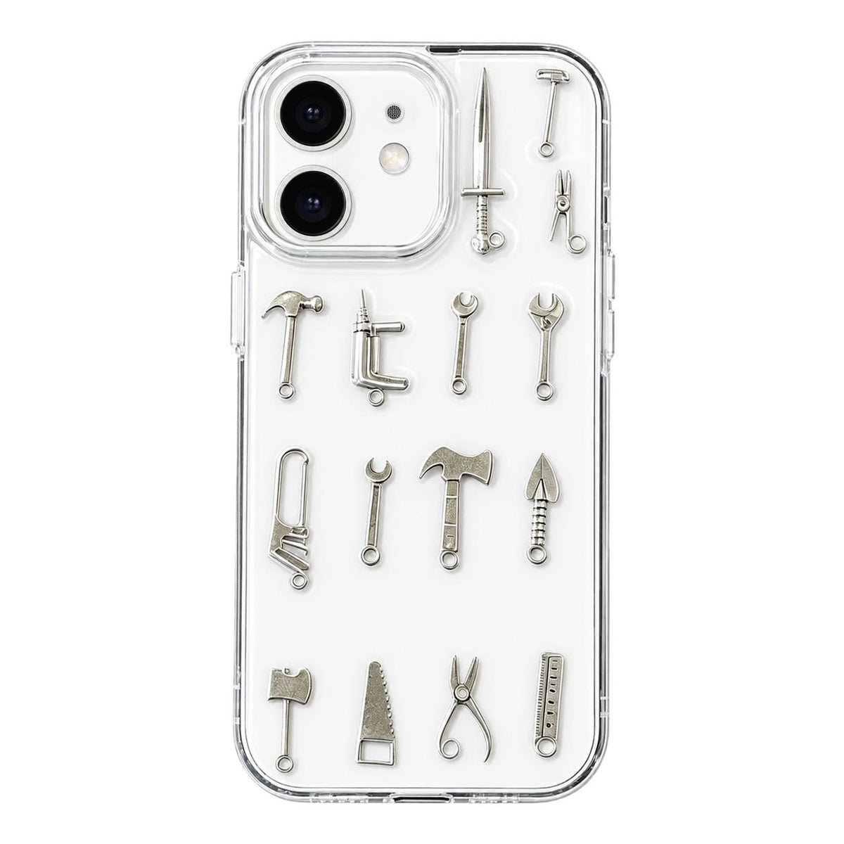 For iPhone 11 3D Metal Tools Acrylic Phone Case - Transparent - EDA009703323A