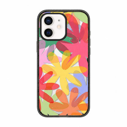For iPhone 11 Colorful Balloon Pattern Transparent Acrylic TPU Phone Case - Layered Colorful Flowers - EDA009704723C