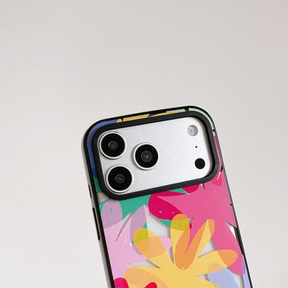 For iPhone 16 Plus Colorful Balloon Pattern Transparent Acrylic TPU Phone Case - Watercolor Rainbow Balloons - EDA009704707A