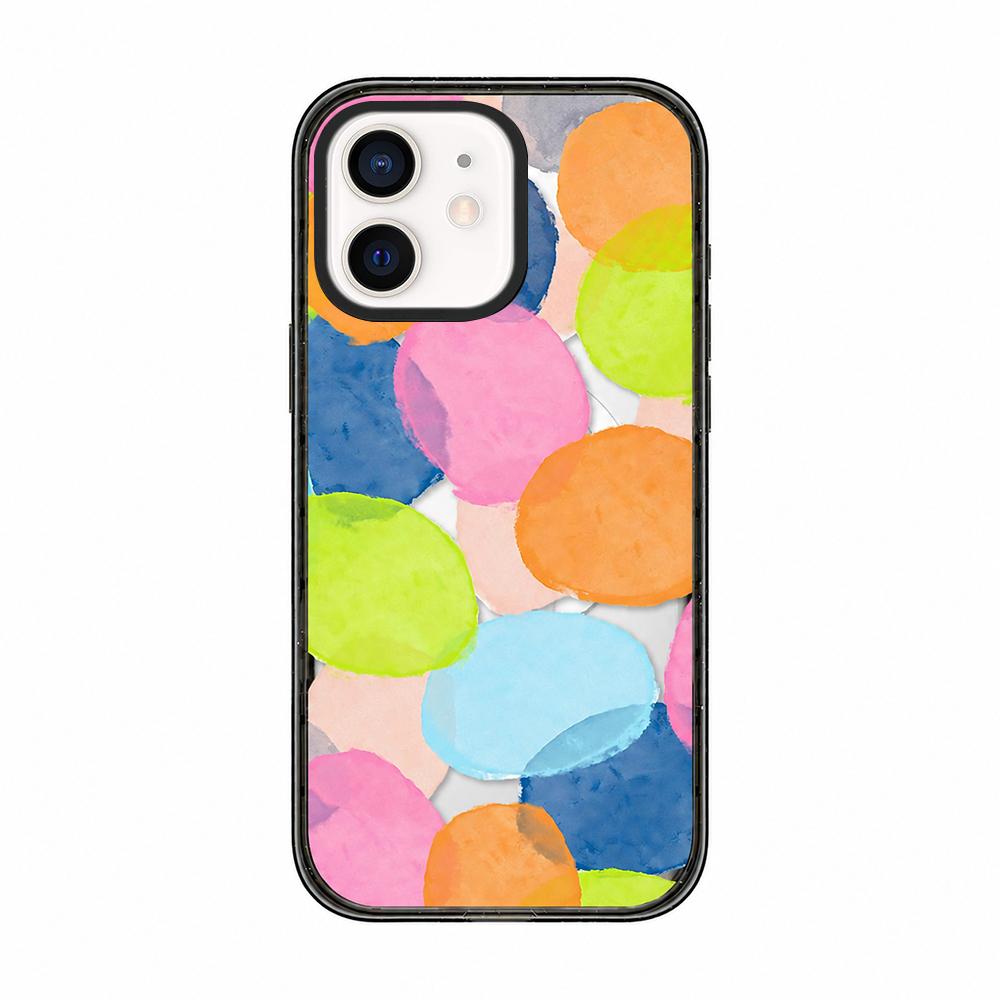 For iPhone 11 Colorful Balloon Pattern Transparent Magnetic Acrylic TPU Phone Case - Macaron Watercolor Dots - EDA009704823B
