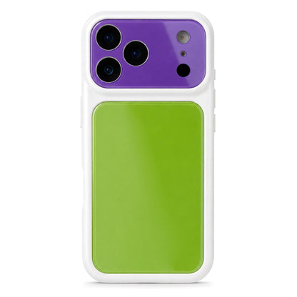 For iPhone 17 Pro Max Dopamine Color Large Window Acrylic PC Phone Case - Purple and Green - EDA009705201A