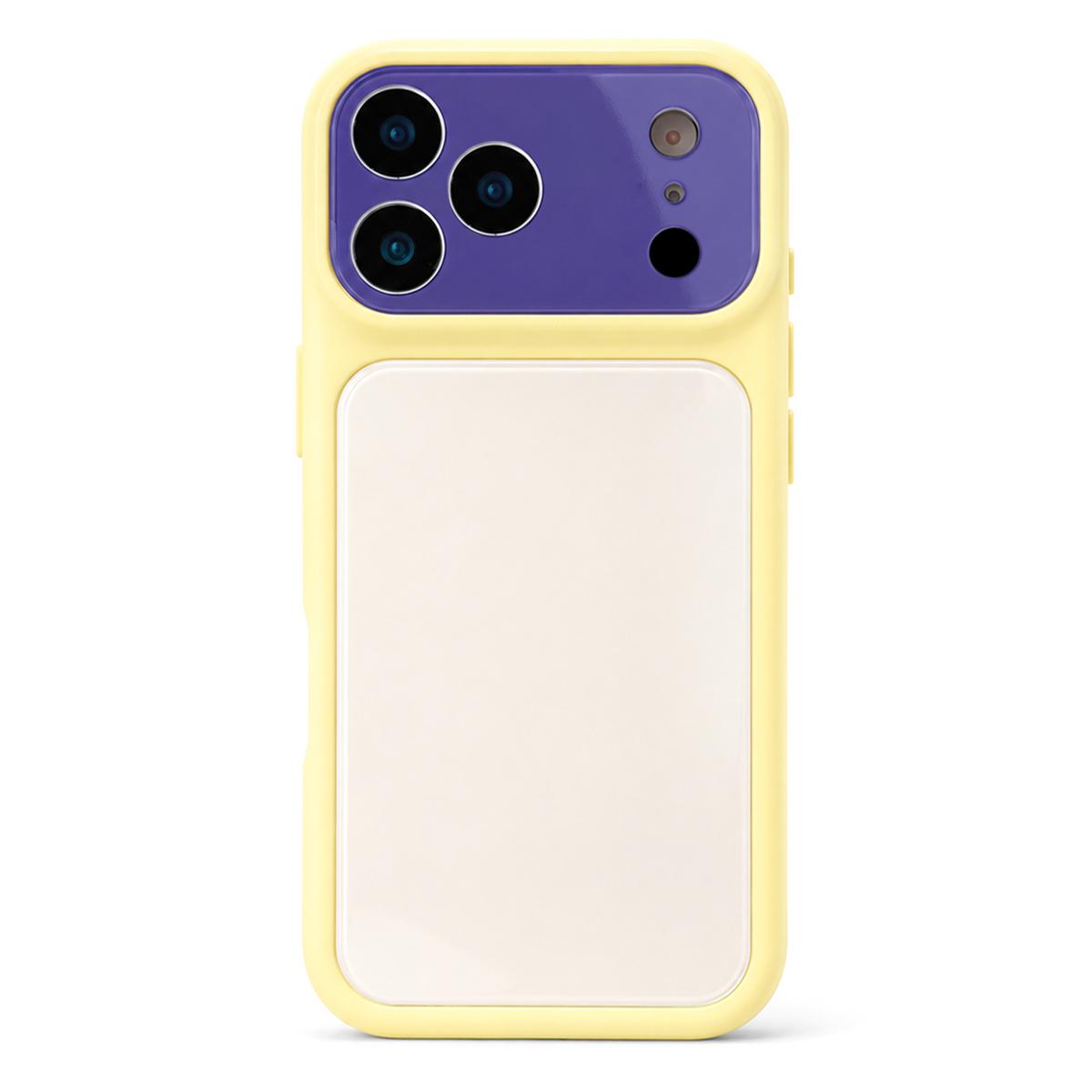 For iPhone 17 Pro Max Dopamine Color Large Window Acrylic PC Phone Case - Purple and White - EDA009705201B