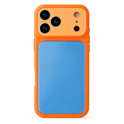 For iPhone 17 Pro Dopamine Color Large Window Acrylic PC Phone Case - Blue and Orange - EDA009705202D