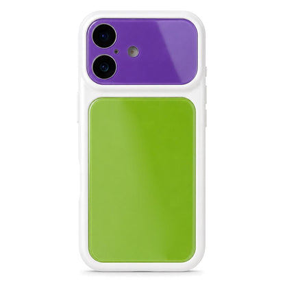 For iPhone 17 Dopamine Color Large Window Acrylic PC Phone Case - Purple and Green - EDA009705203A