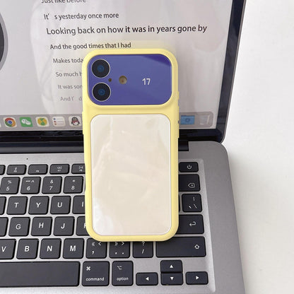 For iPhone 17 Dopamine Color Large Window Acrylic PC Phone Case - Purple and White - EDA009705203B