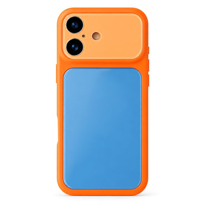 For iPhone 17 Dopamine Color Large Window Acrylic PC Phone Case - Blue and Orange - EDA009705203D