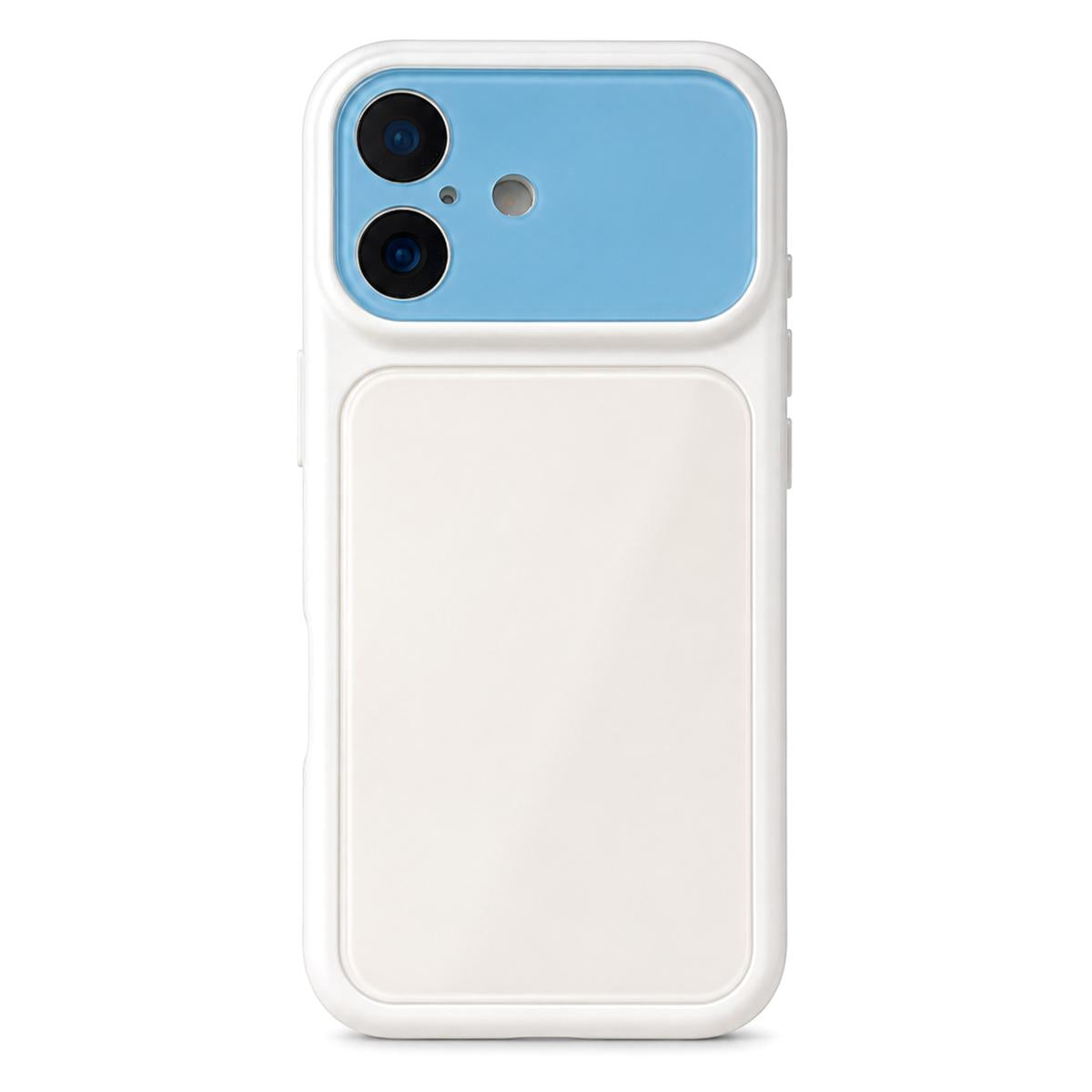 For iPhone 17 Dopamine Color Large Window Acrylic PC Phone Case - Blue and White - EDA009705203F