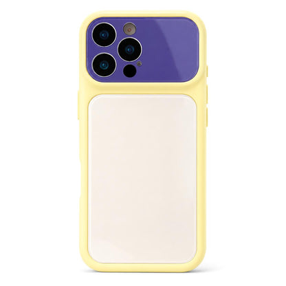 For iPhone 16 Pro Max Dopamine Color Large Window Acrylic PC Phone Case - Purple and White - EDA009705204B