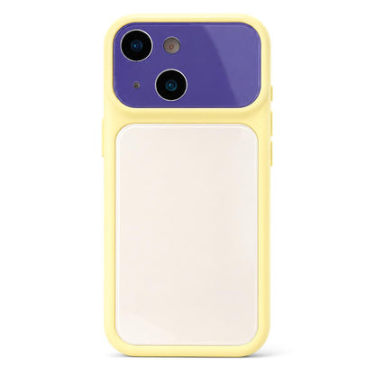 For iPhone 14 Dopamine Color Large Window Acrylic PC Phone Case - Purple and White - EDA009705212B