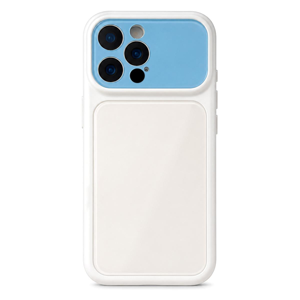 For iPhone 13 Pro Dopamine Color Large Window Acrylic PC Phone Case - Blue and White - EDA009705214F