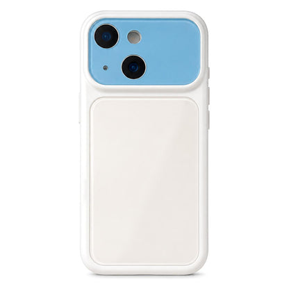 For iPhone 13 Dopamine Color Large Window Acrylic PC Phone Case - Blue and White - EDA009705215F