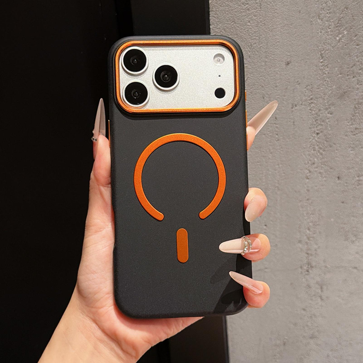 For iPhone 16 Pro Max Ice Frosted Texture Magnetic Phone Case - Black - EDA009708104B