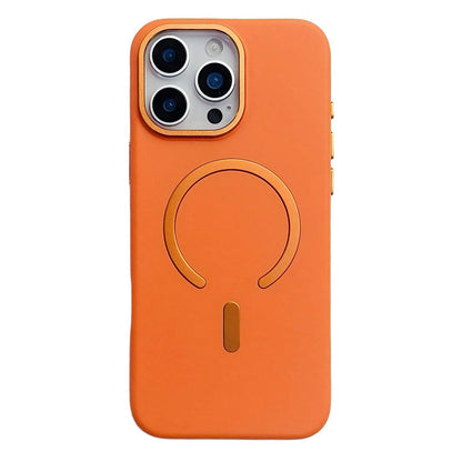 For iPhone 16 Pro Max Ice Frosted Texture Magnetic Phone Case - Orange - EDA009708104C