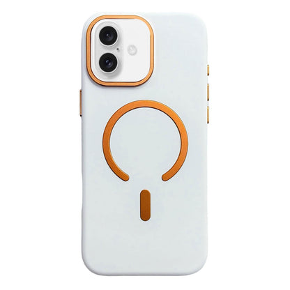 For iPhone 16 Ice Frosted Texture Magnetic Phone Case - White - EDA009708106A