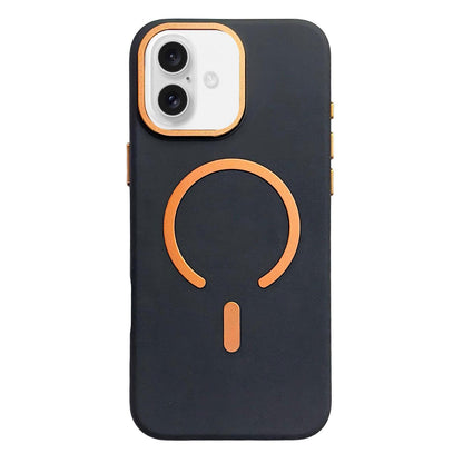 For iPhone 16 Ice Frosted Texture Magnetic Phone Case - Black - EDA009708106B